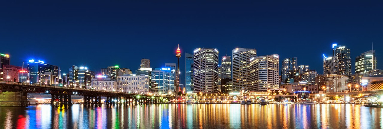 Panorama Sydney Darling Harbour Night